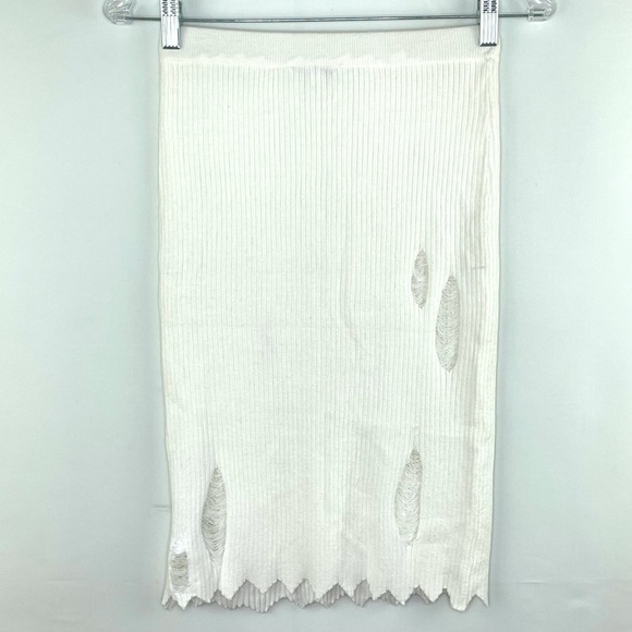 NWT Fashion Nova Alecta Ribbed Knit Skirt Set in Ivory Sz S - Picture 10 of 13